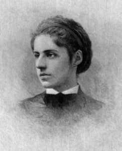 Emma Lazarus. Engraving by T. Johnson, 1872. Source: Wikimedia Commons.
