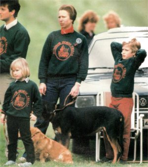 H.R.H. Princess Anne with Zara and Peter at the Windsor Horse Trials. From The Youngest Royals, Britain/USA '87.