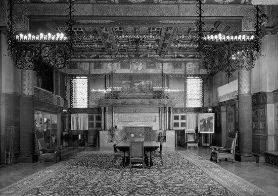 Seventh Regiment Armory Veterans Room, designed by Louis Comfort Tiffany. Photo: Jack E. Boucher, Historic American Buildings Survey, 1984. Source: Library of Congress.