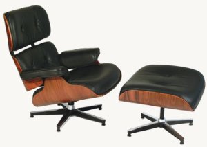 Lounge chair and ottoman, Charles and Ray Eames, designed 1956. Source: Wikimedia Commons.
