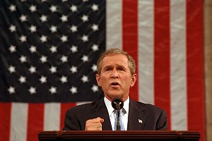 George W. Bush addresses the nation, September 20, 2001. White House photo by Eric Draper.