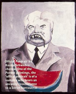 Official Portrait by Kostia Zvezdochetov. One of the Perdot paintings, the "official portrait" is of a vampire who bears an uncanny resemblance to a Soviet bureaucrat.