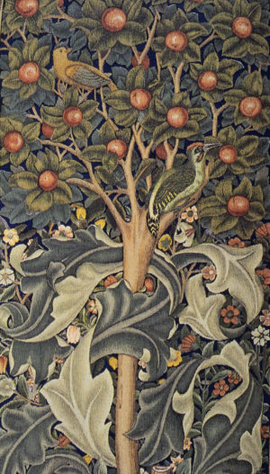 Detail of Woodpecker tapestry designed by William Morris.
