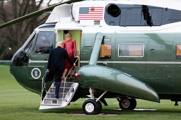 Donald J. Trump and Melania Trump leave the White House for Florida on Marine One. Source: The White House.