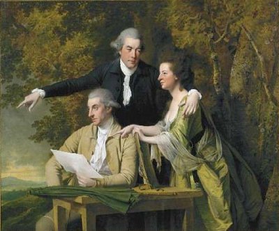 Joseph Wright of Derby, The Rev. D'Ewes Coke, His Wife, Hannah, and Daniel Parker Coke M.P., 1782. Source: Wikimedia Commons.