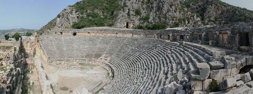 The magnificent Roman theater at Myra. Photo: Ingo Mehling. Source: Wikimedia Commons.