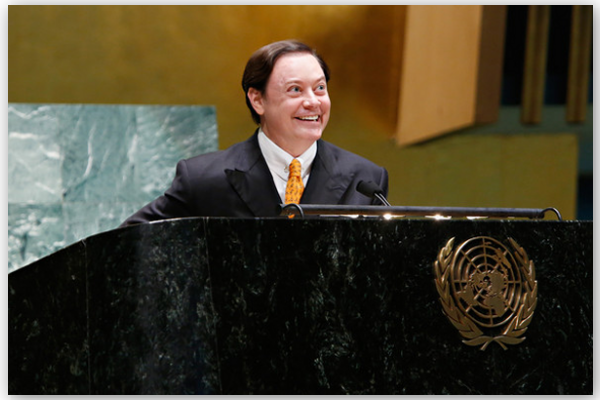 Andrew Solomon at the United Nations. Photo: Cindy Ord/Getty Images.